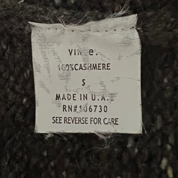 Vince 100% Cashmere Hoodie Sweater Wrap - Brown Sz Small - Picture 10 of 11